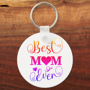 Porte-clés Jolie couleur Meilleure maman jamais Typographie S