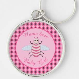 Porte-clés Jolie fille rose bébé Bee personnalisée