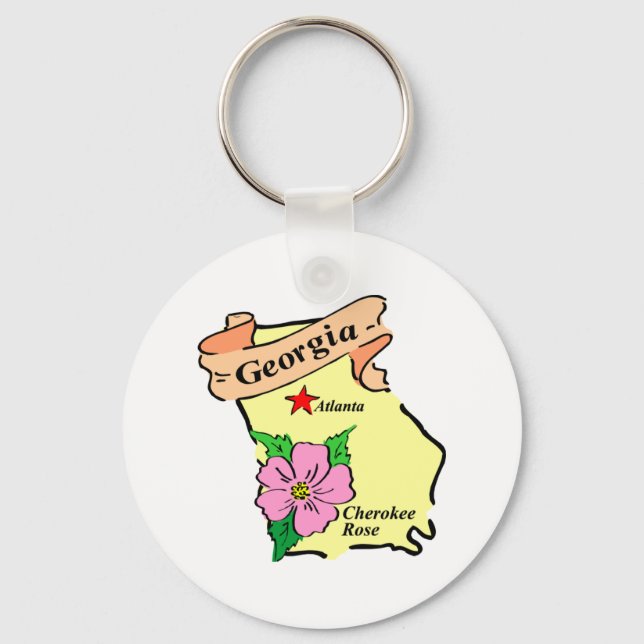 Porte-clés Jolie Géorgie Carte Tee - shirts et cadeaux (Recto)