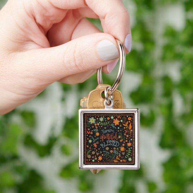 Porte-clés Jolie Inspirété Réconfortante Béni Floral (main)
