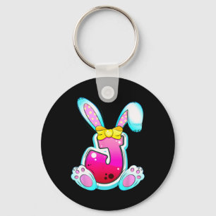 Porte-clés Jolie lettre initiale J arc coquette de Pâques col