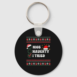Porte-clés Jolie méchant j'ai essayé liste de Noël chapeau du
