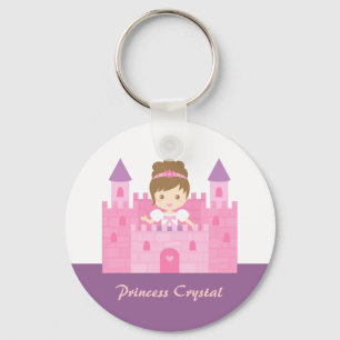 Porte-clés Jolie Princesse fille dans Pink Castle Fairytale