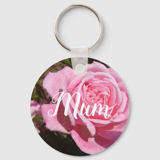 Porte-clés Jolie rose Vintage Rose Fleur d'anniversaire maman (Recto)