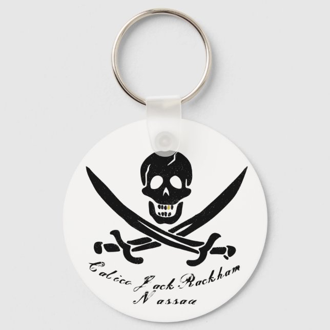 Porte-clés Jolly roger Drapeau du Pirate de Calico Jack Nassa (Recto)