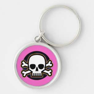 Porte-clés Jolly roger rose