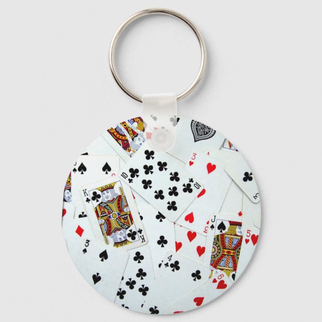 Porte-clés Jouer à des jeux de cartes (Recto)