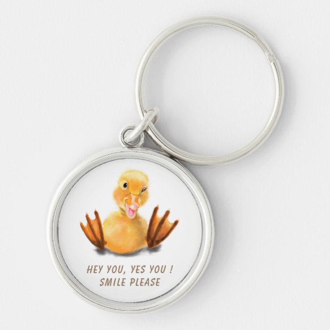 Porte-clés Jouer Jaune Canard Joyeux Wink Porte - clé sourire (Devant)