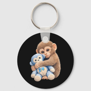 Porte-clés Jouet en peluche singe bébé coup de poing autisme
