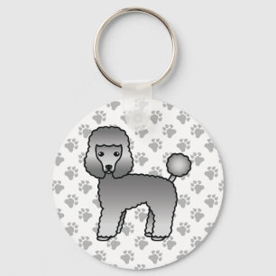 Porte-clés Jouet gris Poodle joli chien de dessin