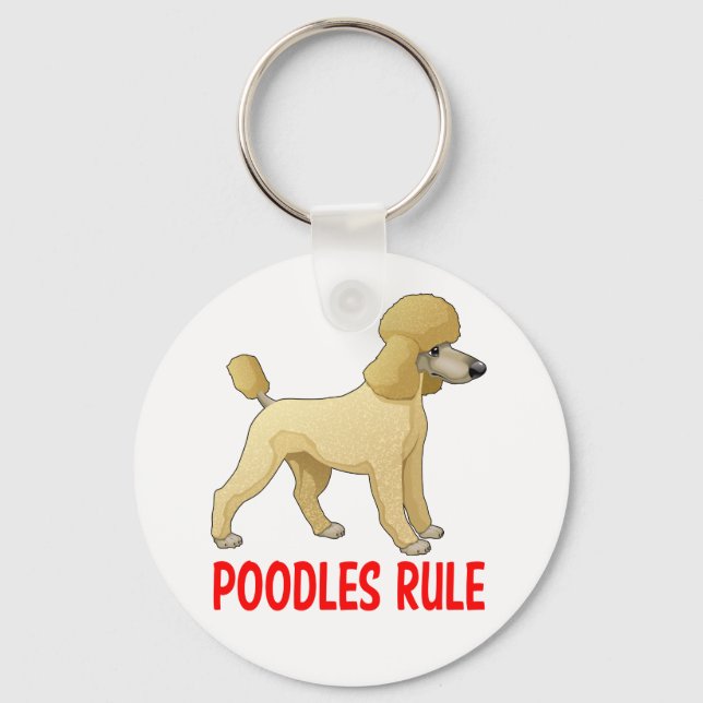Porte-clés Jouet Miniature Poodle Crème Tan Chien Chien Aimer (Recto)
