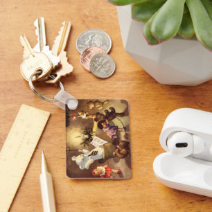 Porte-clés Jouets de Noël vintage, poupées dansantes, ours en