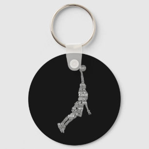 Porte-clés Joueur Bysketbyll Entraîneur Enfants Garçons Homme