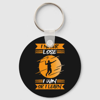 Porte-clés Joueur de badminton je ne perds jamais je gagne ou