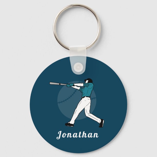 Porte-clés Joueur de baseball moderne entraîneur personnalisé (Recto)