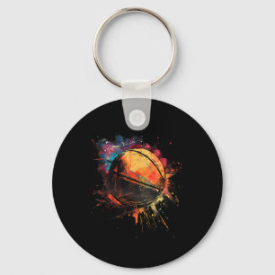Porte-clés Joueur de basket-ball Aquarelle Dessin Ar