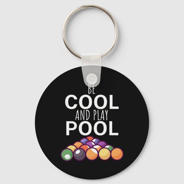 Porte-clés Joueur de billard | Être Cool Et Jouer Billard Poo (Recto)