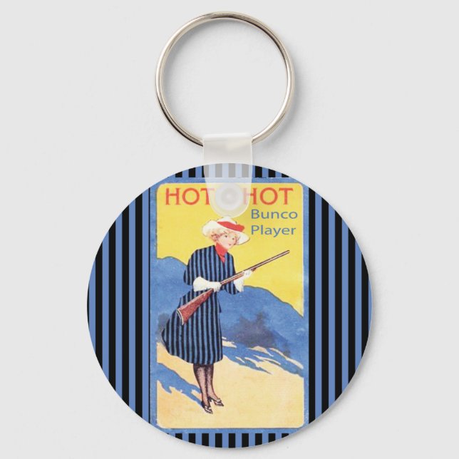 Porte-clés joueur de bunco de tir à chaud (Recto)