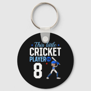 Porte-clés Joueur de cricket d'anniversaire 8 ans