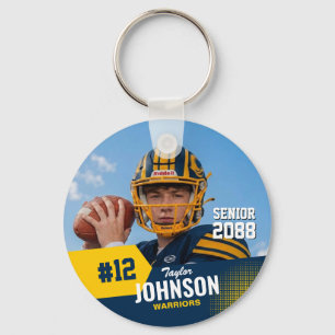Porte-clés Joueur de football nuit senior photo personnalisée