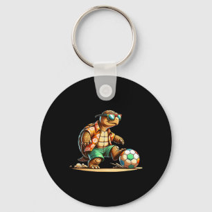 Porte-clés Joueur de football Tortue Cool Avec Lunettes de so