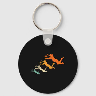 Porte-clés Joueur de frisbee ultime rétro disque vintage ulti