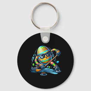 Porte-clés Joueur de Hockey de Pâques Oeufs Lapin Oeufs Lapin