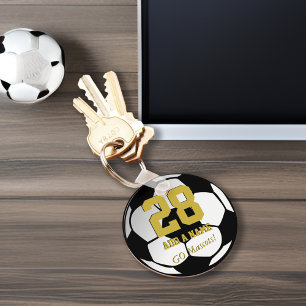 Porte-clés Joueur de l'équipe de football blanc noir ・ person