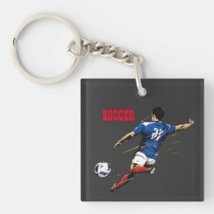 Porte-clés Joueur de l'équipe de football Porte - clé acryliq