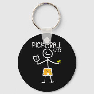 Porte-clés Joueur de pickleball bonhomme allumette pickle bal