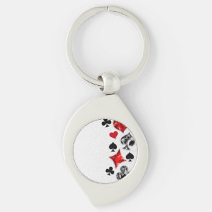 Porte-clés Joueur de poker Joueur de cartes de jouer costumes