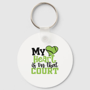 Porte-clés Joueur de tennis Mon Coeur Est Sur Cette Cour
