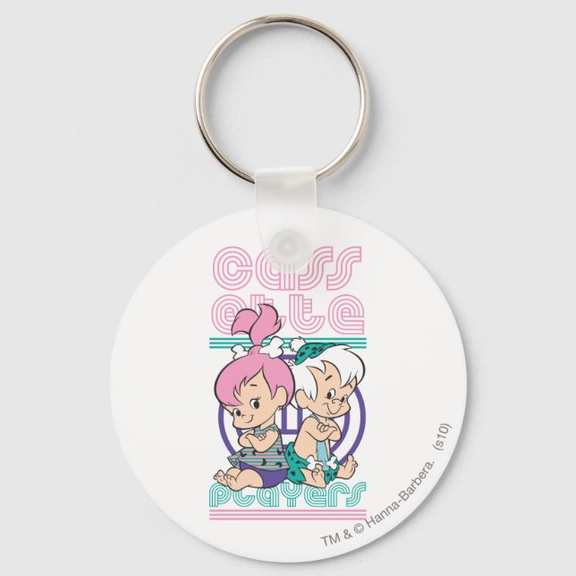 Porte-clés Joueurs de cassettes PEBBLES™ et BAM-BAM™ (Recto)