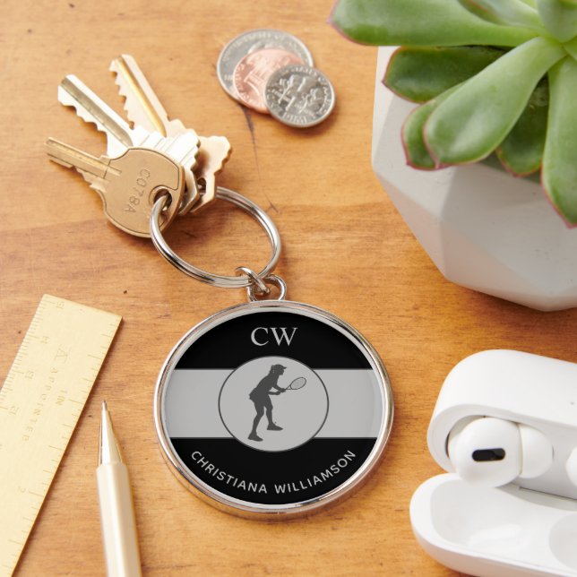 Porte-clés Joueuse de tennis personnalisée Tennis Girl Cadeau (Bureau)