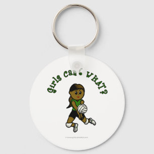 Porte-clés Joueuse de volley-ball féminine noire en uniforme
