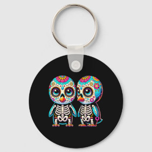 Porte-clés Jour adorable de la fête des morts crâne de sucre