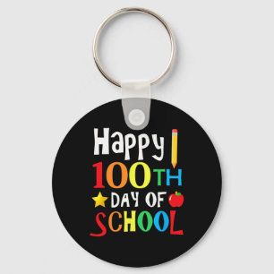 Porte-clés Jour De L'École Enseignants Enfants Joyeux 100 Jou