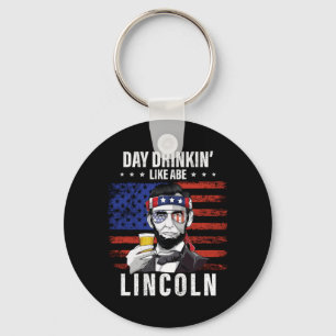 Porte-clés Jour de l'homme buvant comme Abe Lincoln 4 juillet