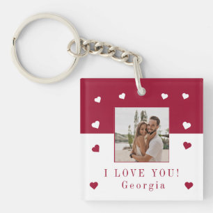 Porte-clés Jour des valentines photo de typographie minimale 