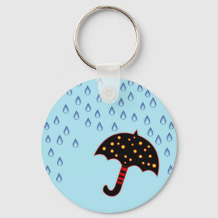 Porte-clés jour pluvieux avec parapluie