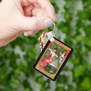 Porte-clés Jour vintage des Valentines, dame victorienne avec