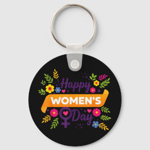 Porte-clés Journée internationale des femmes le 8 mars rose f