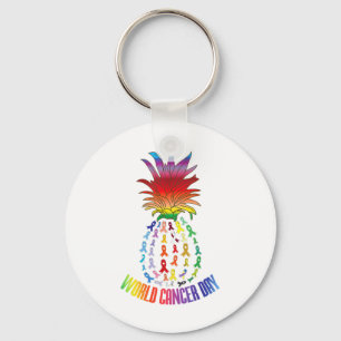 Porte-clés Journée mondiale contre le cancer Citation Ananas