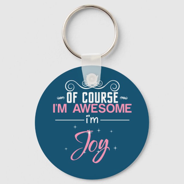 Porte-clés Joy Bien sûr que je suis génial Je suis Joy name (Recto)