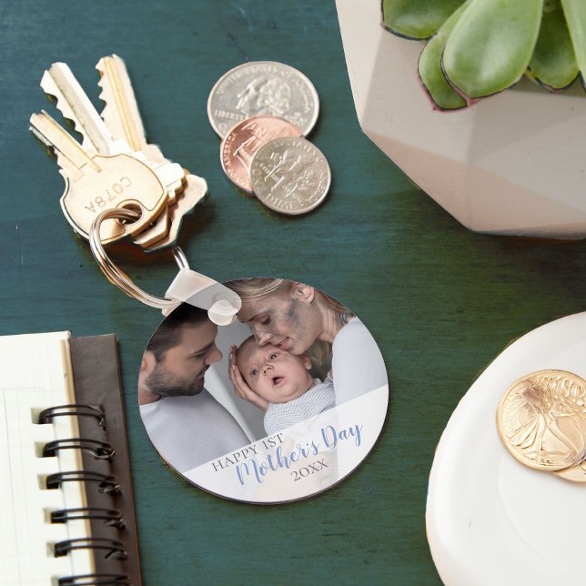 Porte-clés Joyeuse 1ère Fête des mères 2023 Photo Baby Boy (Mother's Day photo keyring)