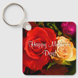 Porte-clés Joyeuse fête des mères Porte - clé de Roses rouges