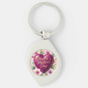 Porte-clés Joyeuse Fête des Mères Purple Heart Bloom