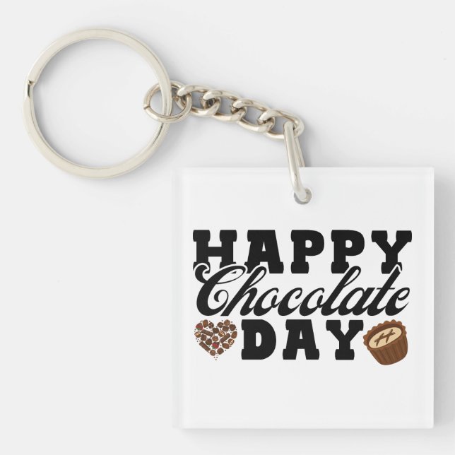 Porte-clés Joyeuse journée du chocolat, Joyeuse de l'amoureux (Devant)
