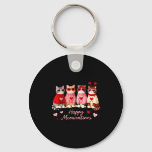 Porte-clés Joyeuse Meowentines Mignon Chat Saint-Valentin Amo