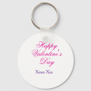 Porte-clés Joyeuse Saint-Valentin rose violet xoxo amour nom